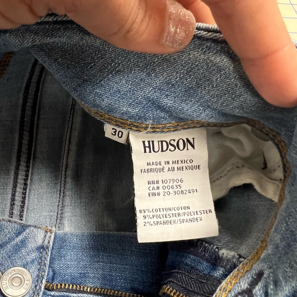 HUDSON Collin Ankle Skinny Flap Pocket Distressed Jeans 30 - Picture 4 of 6
